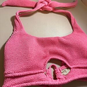 Shade & Shore Cutout Textured Scoop Neck Bikini Top Pink Size Medium Target